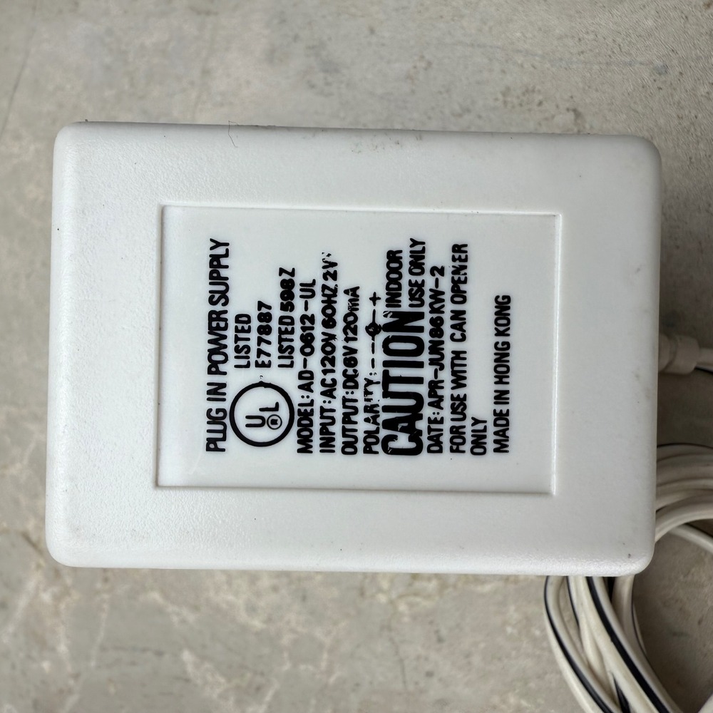 Power Supply‎ AD-0612-UL DC6V 120mA Plug-In Transformer Charger